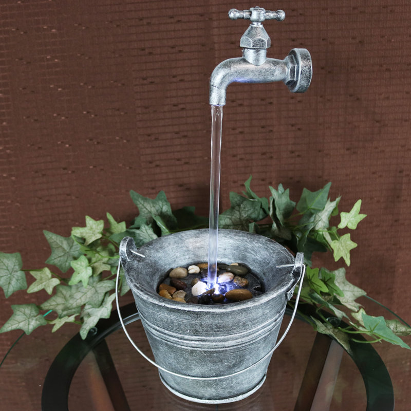 SunnyDaze Decor Floating Faucet Indoor Tabletop Water Fountain with